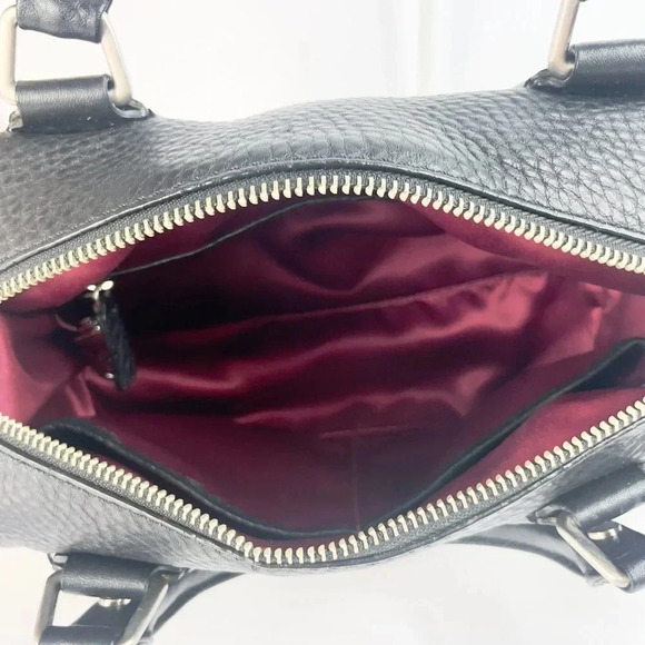 COLE HAAN Satchel Crossbody Bag Color Black Silver Tone Hardware Removable strap - Picture 9 of 16